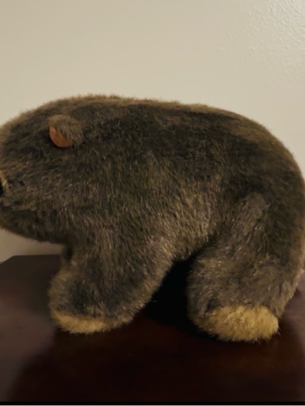 Vintage Wombat stuffed animal, soft/ cuddle fur, gently used